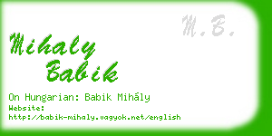 mihaly babik business card