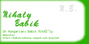 mihaly babik business card